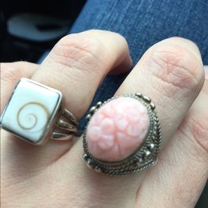 Pink quartz ring. Sterling silver